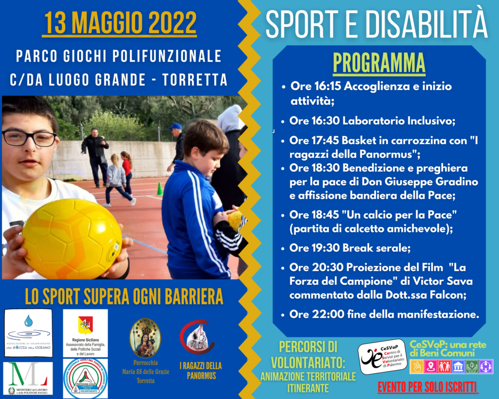 Sport e Disabilità a Torretta per una vera inclusione a 360°