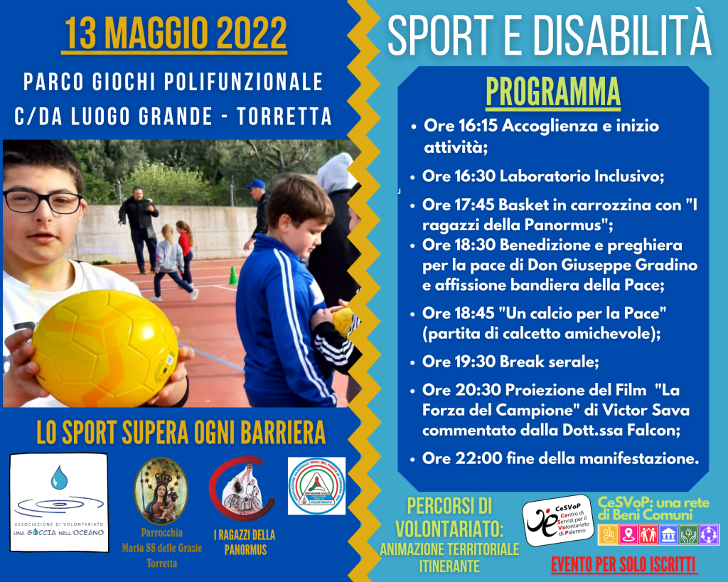 Sport e Disabilità a Torretta per una vera inclusione a 360°